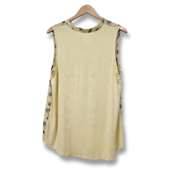 🌿Femme by Tresics Women's XL Sleeveless Sunshine Yellow Floral Blouse-Cute! - Picture 7 of 11